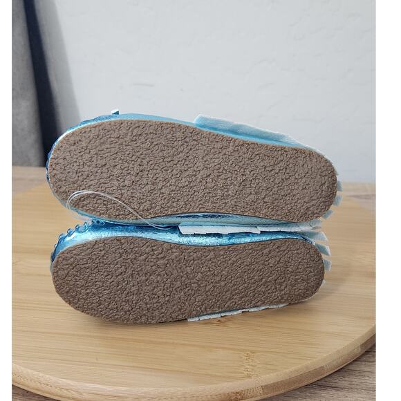 J. Crew Toddler Kids CrewCuts Metallic Slip On Moccasins Sky Blue Size 8 Lined - Picture 8 of 8
